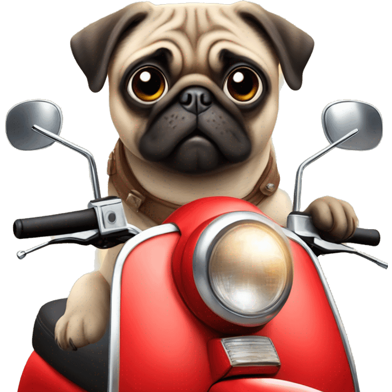 Pug on a moped emoji