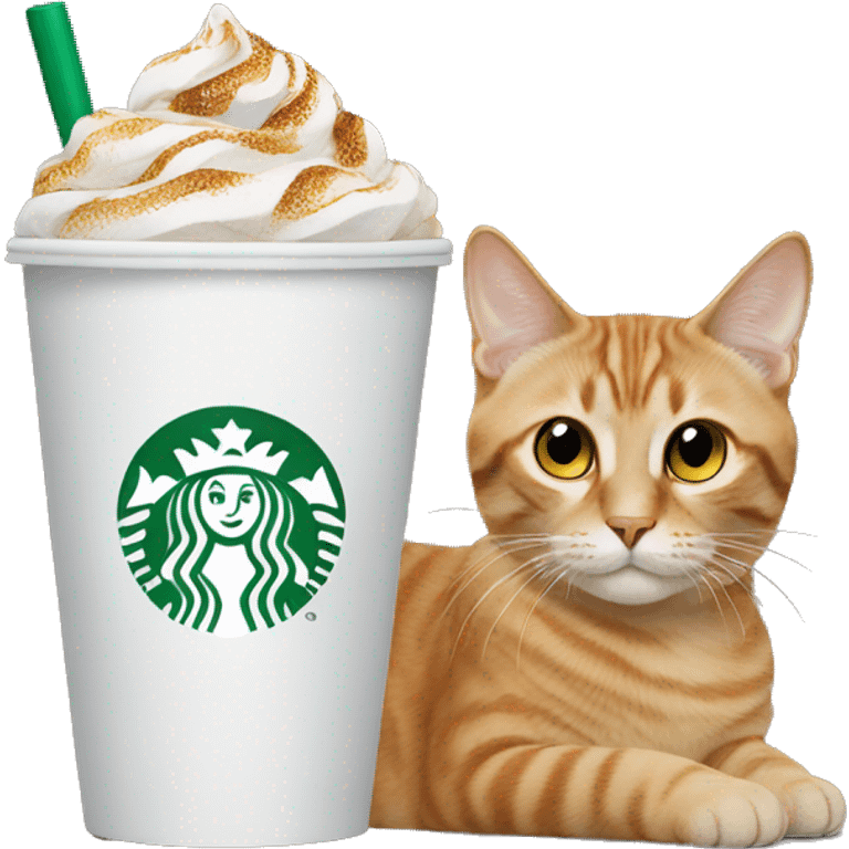 Cat with starbucks emoji