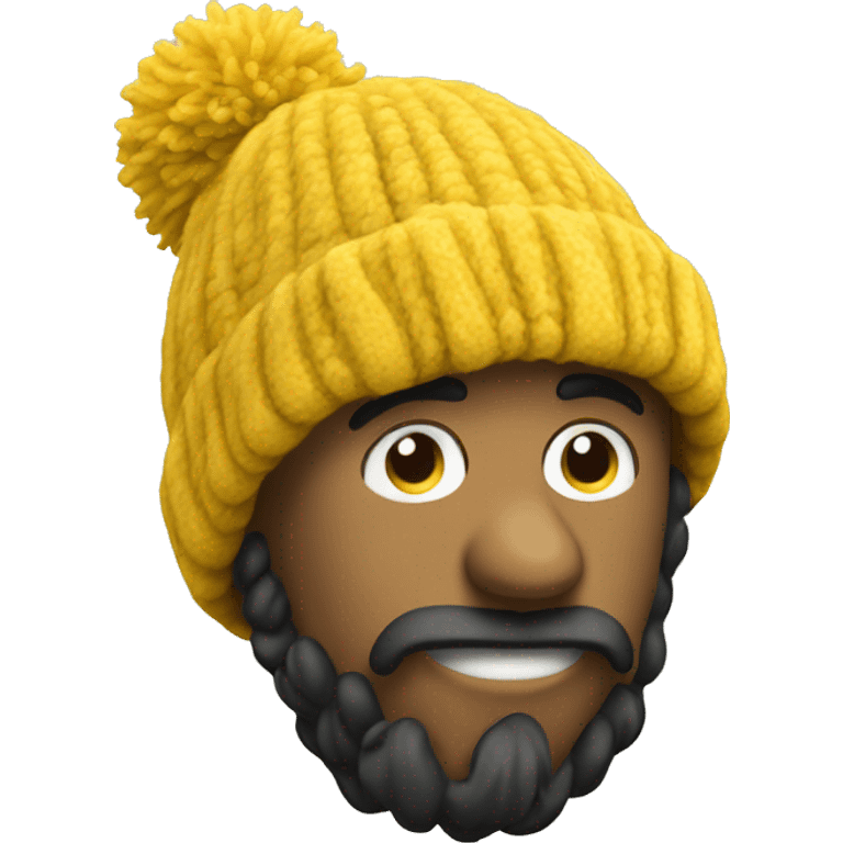 Yellow wooly hat with bobble on its own emoji