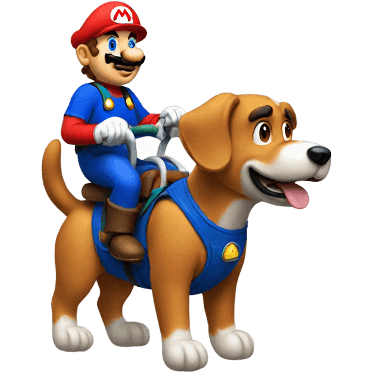 Mario riding a dog emoji