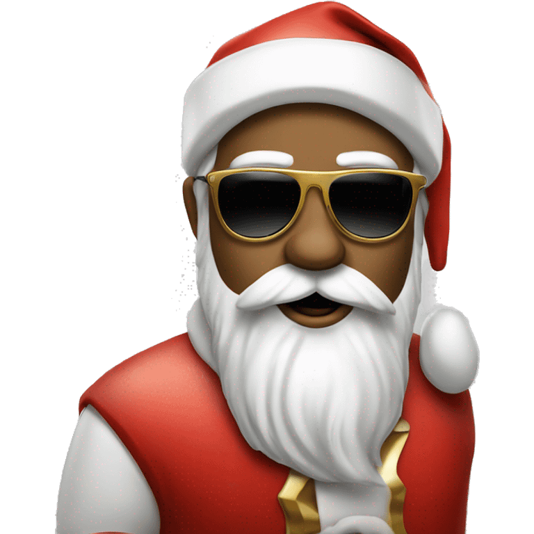 "Fashionable Santa with sunglasses and a cigarette in his mouth." emoji