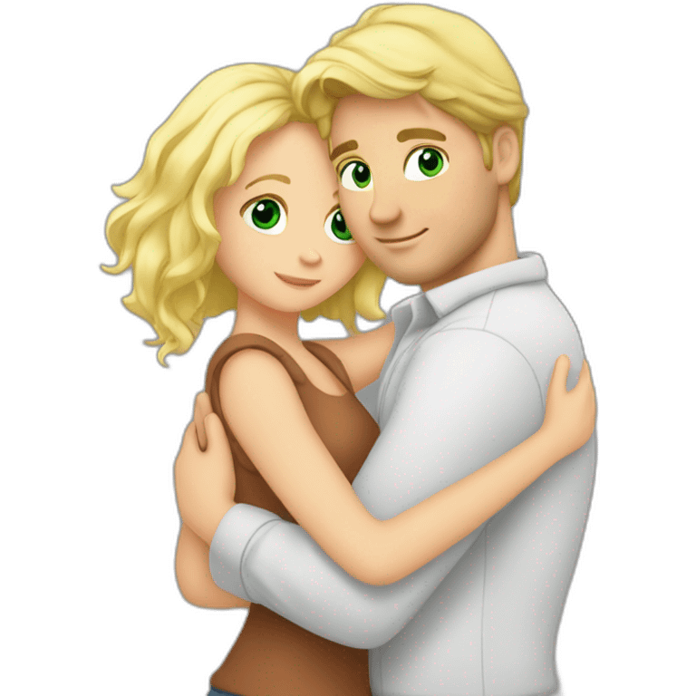 Chris hemswortg and blond girl green eyes hugging emoji