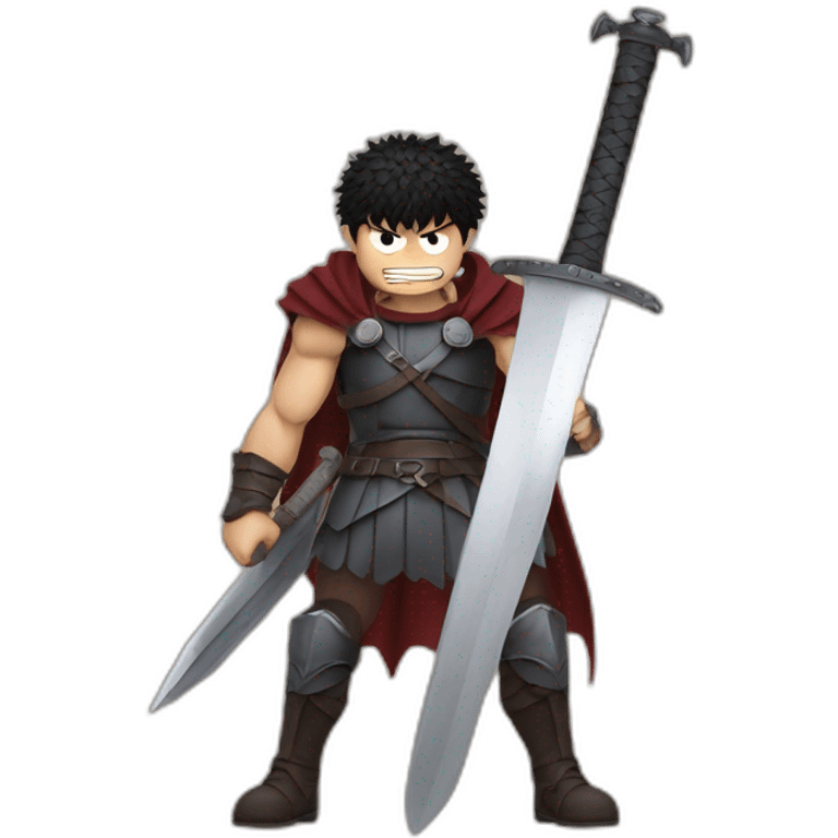 angry berserk guts carrying one huge sword emoji