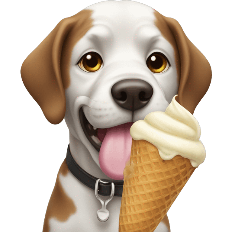 Dog eating ice cream emoji