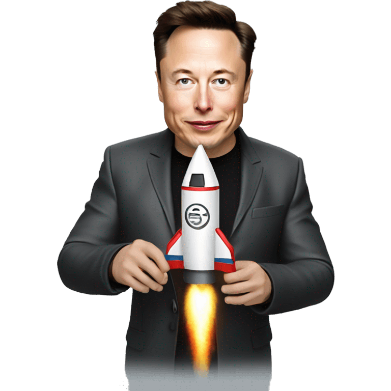 Elon musk holding a rocket emoji