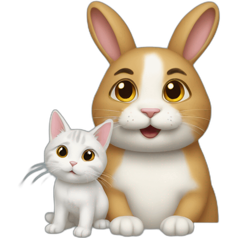 Lapin et chat emoji