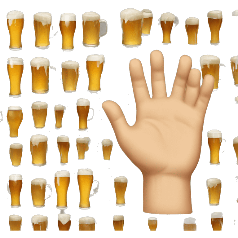 hand with beer emoji