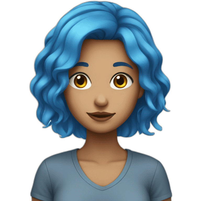 Girl with blue hair emoji