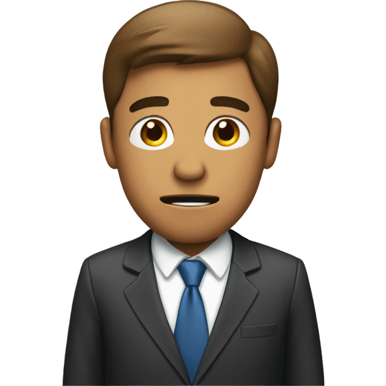 MAN IN SUIT RUNNING WORRIED AT WORK emoji