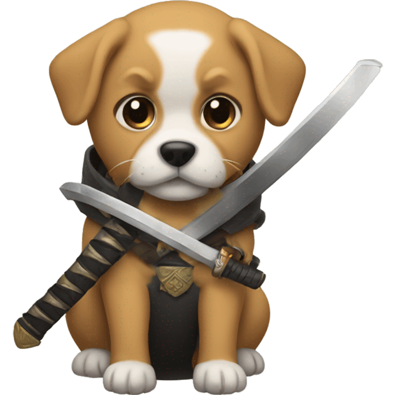 Dog with katana emoji