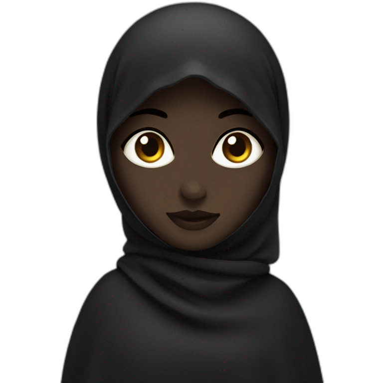 A girl wearing a black Islamic niqab emoji