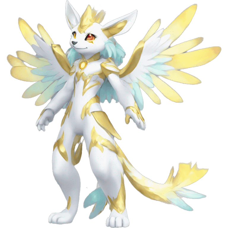 Anthro Sona Colorful Godly Celestial Shiny Fakemon Full Body emoji