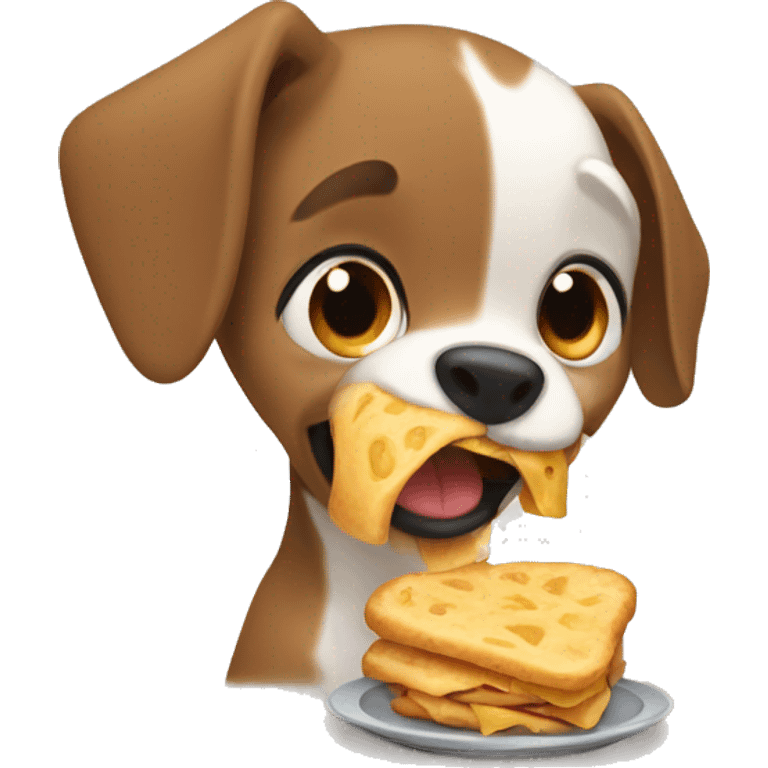 Perro comiendo emoji