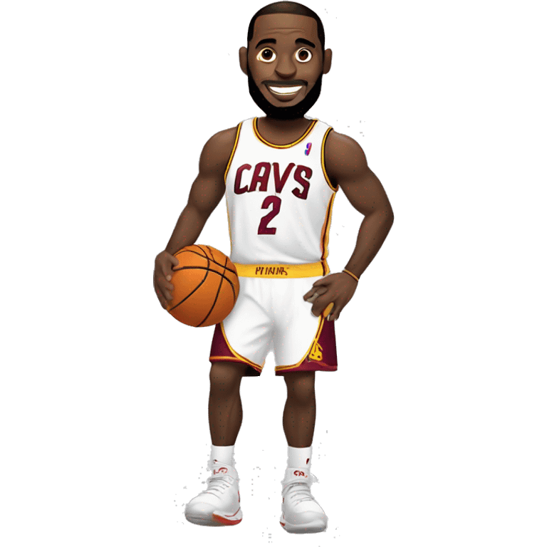 Lebron playing basketball  emoji