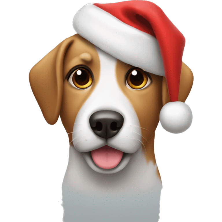 dog with a santa hat emoji