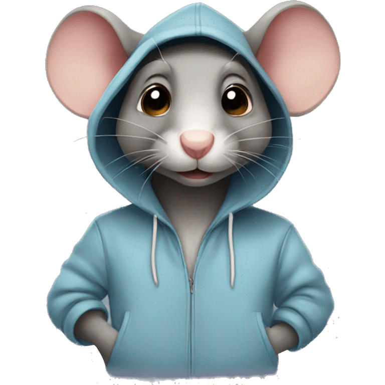 Rat wearing hoodie  emoji