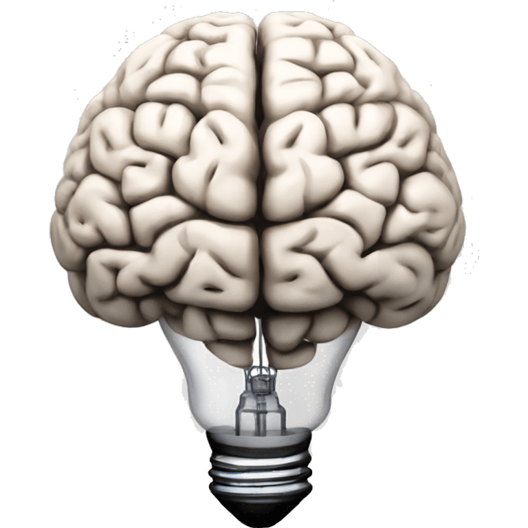 the human brain shaped idea lightbulb emoji