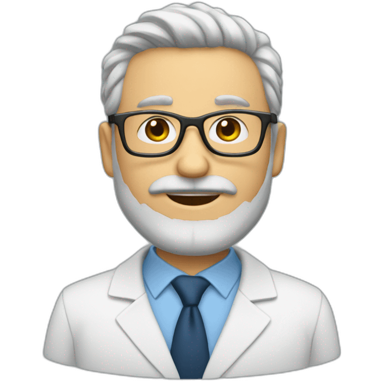 Profesor con pelo moreno, barba y gafas emoji