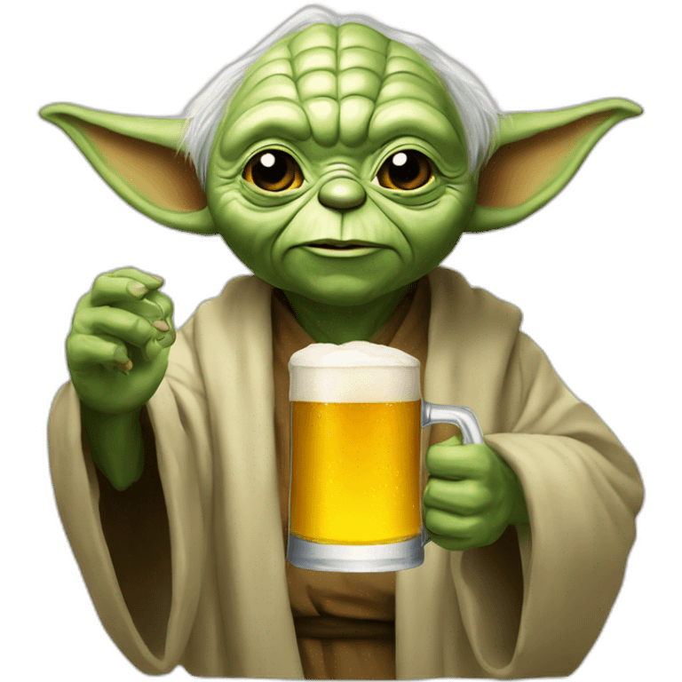 Old Yoda drink beer emoji