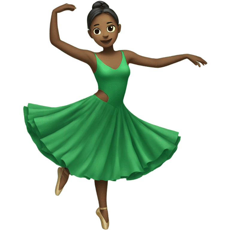 Dancer with green dress emoji