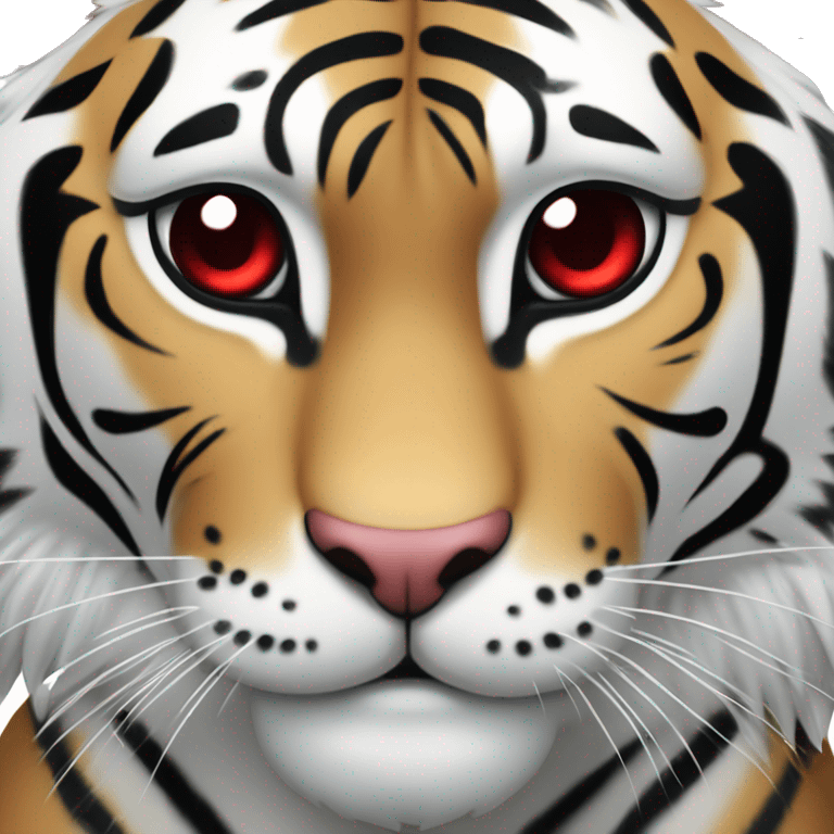 Tigre blanco con ojos de corazón  emoji