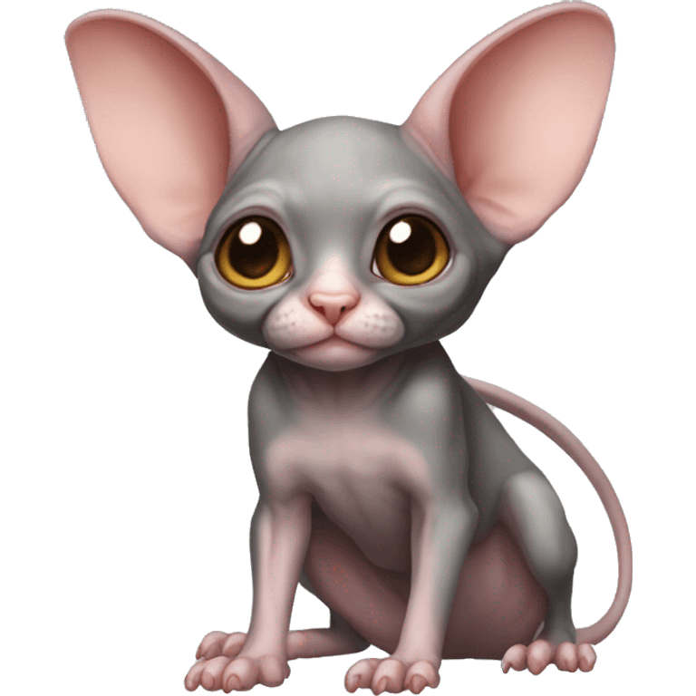 Cute Bat-Sphynx-Rat-Mouse-Rodent-Hybrid full body emoji