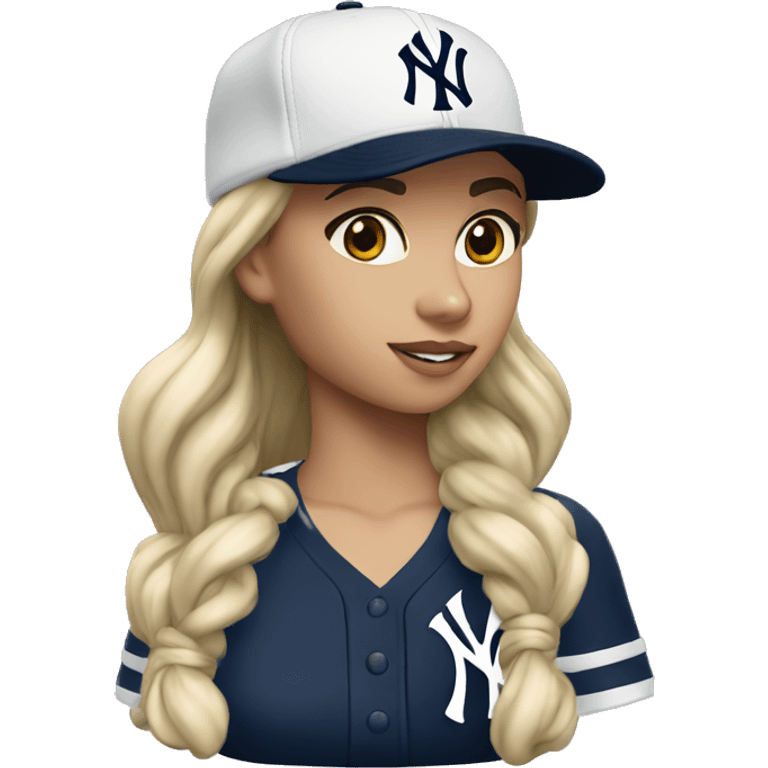 Girl New York Yankees cap emoji