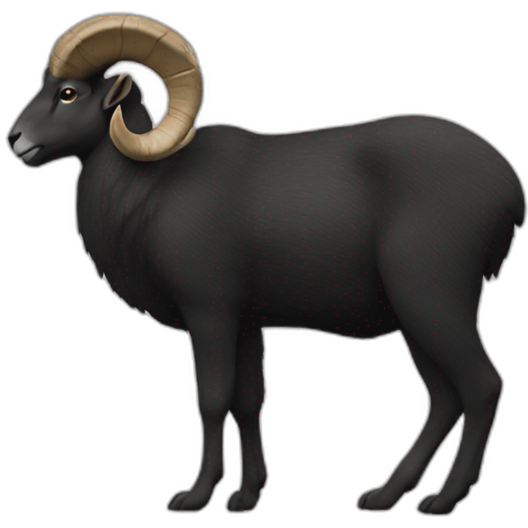 mountain argali black color in profile side emoji