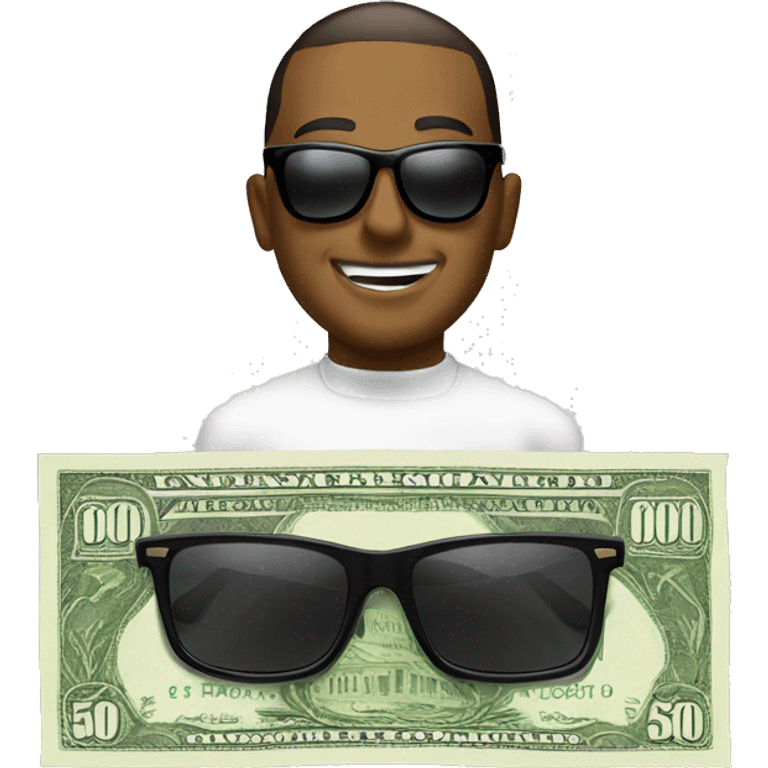 American 50 dollar bill sunglasses emoji