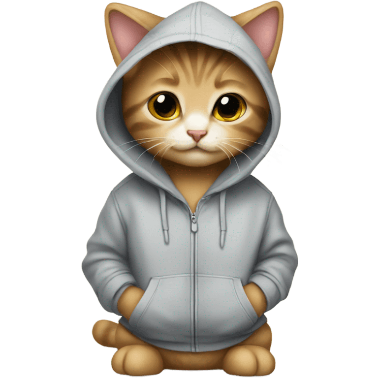 Kitten wearing a hoodie emoji