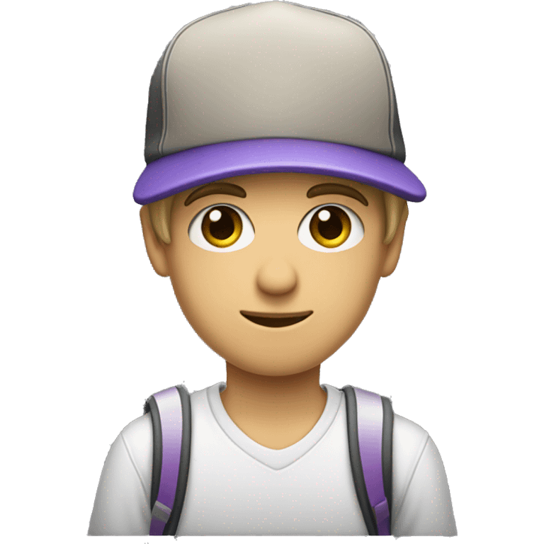 A guy who looks like Justin Bieber with his hat on backwards and a skateboard emoji