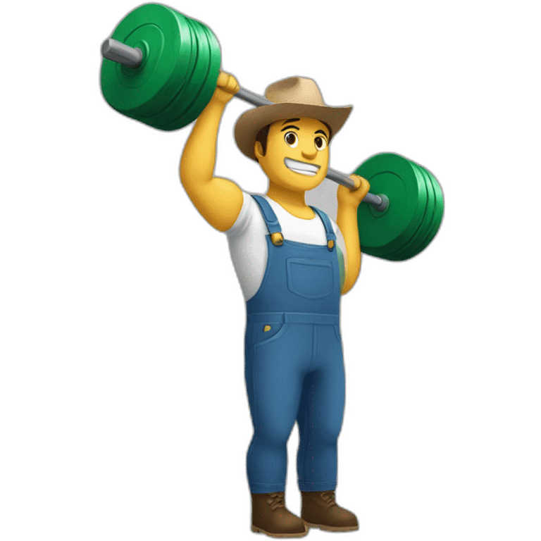 farmer lifing weights emoji