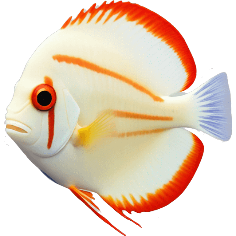 DISCUS SYMPHYSODON white orange red emoji