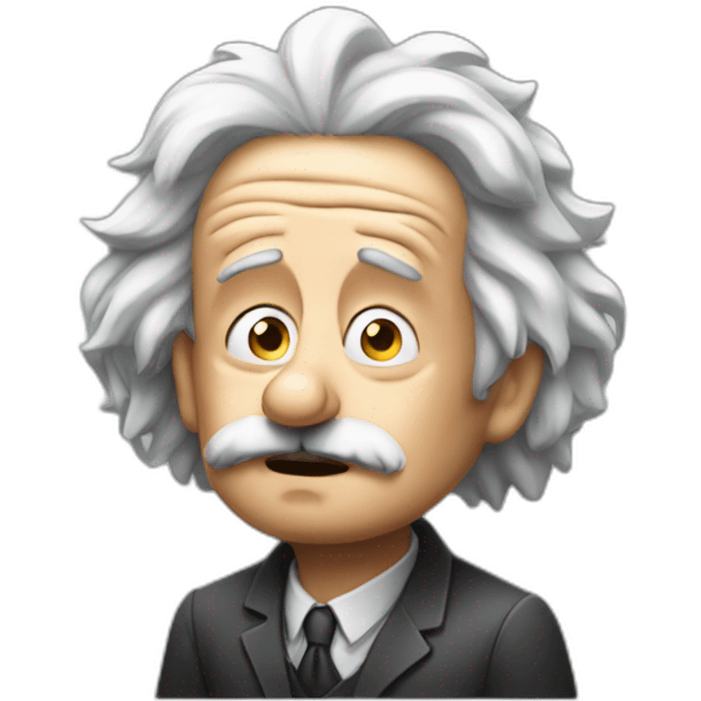 Einstein worried with hands on head  emoji