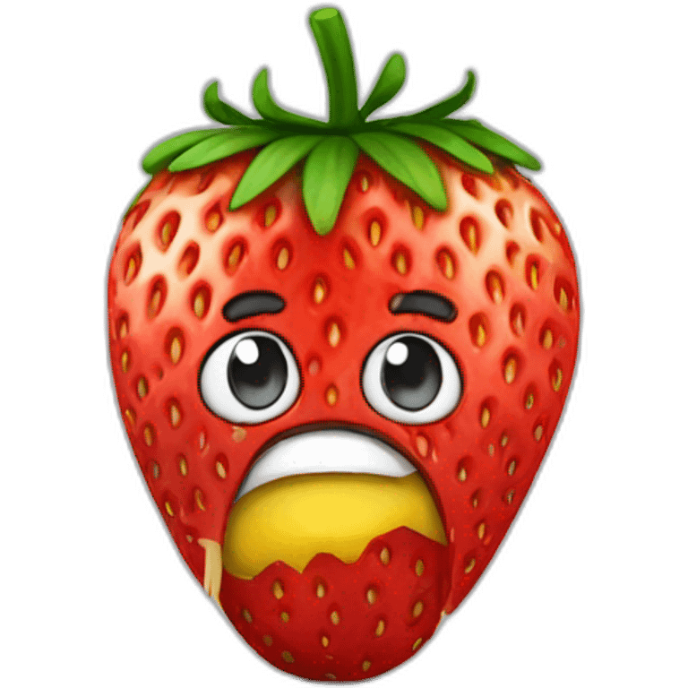 Destroyed strawberry emoji