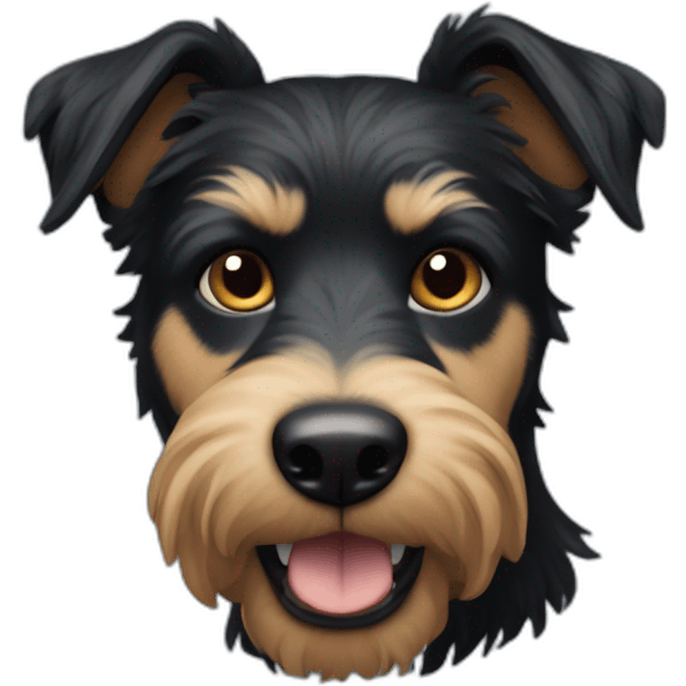 fully black-haired mongrelized terrier emoji