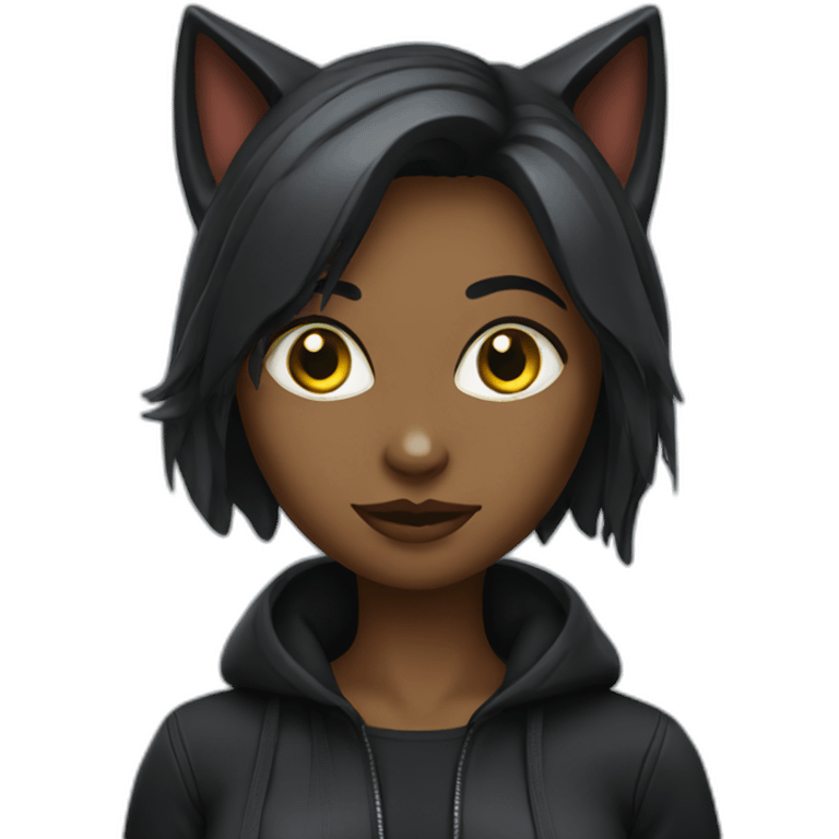 matrix female black cat emoji