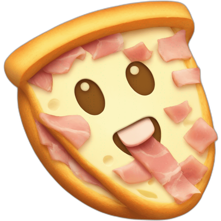 A toasty with ham and cheese emoji