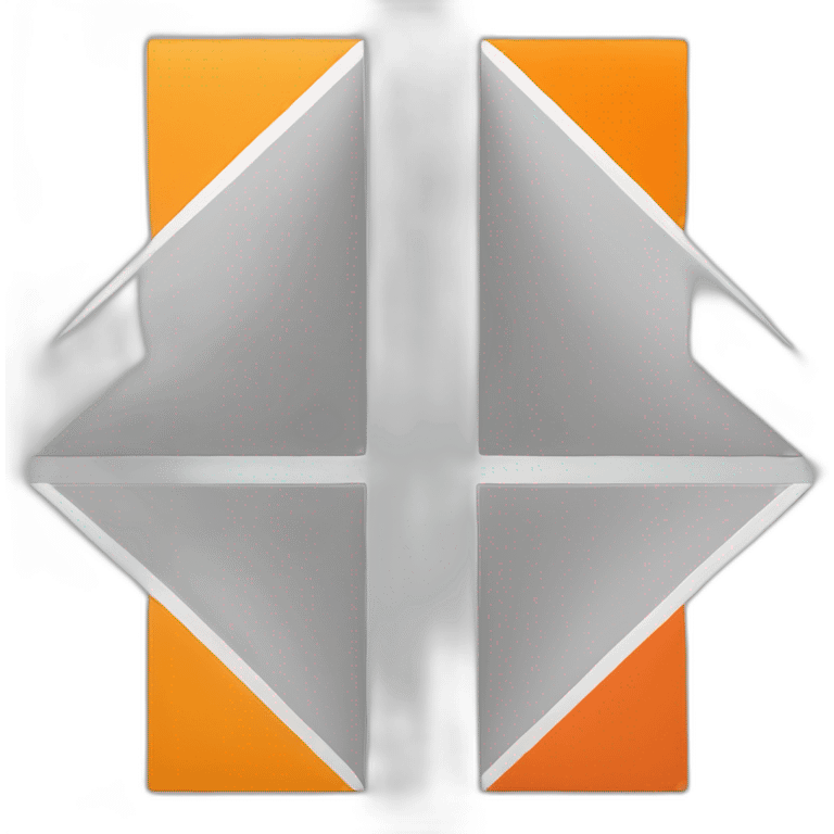 Square flag split into 2 triangular halves with one white half and one orange half emoji