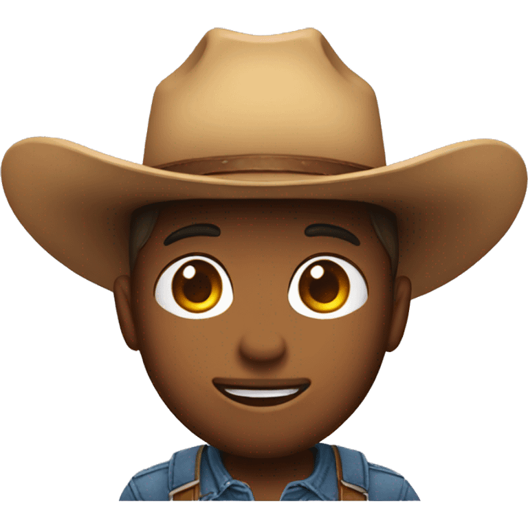 a cute emoji with a cowboyhat emoji