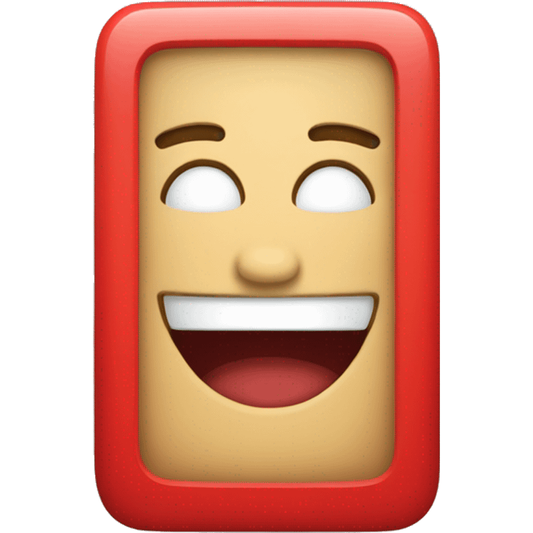 red rectangle with rounded edges emotion of surprise emoji