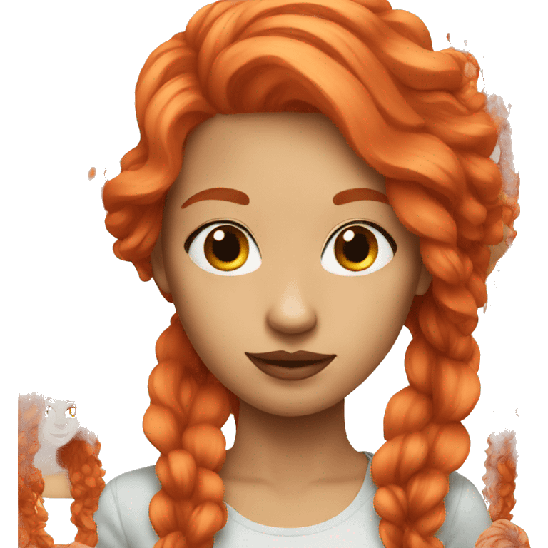 Woman red long hair emoji