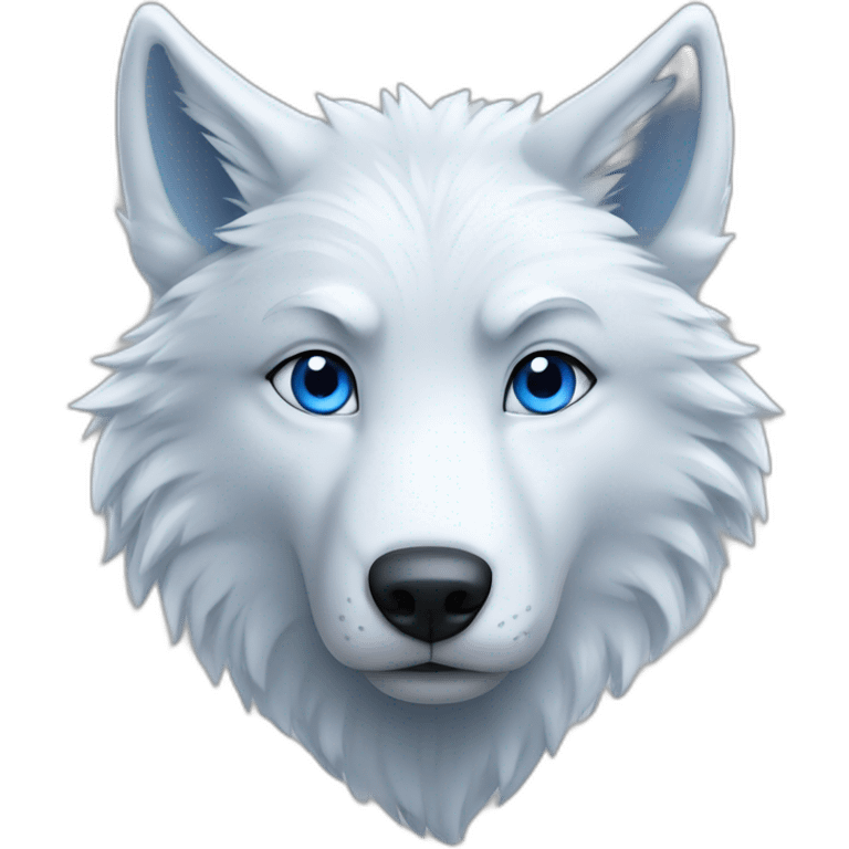 Loup blanc aux yeux bleus  emoji