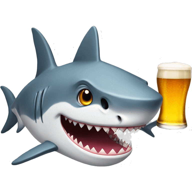 Shark with beer emoji