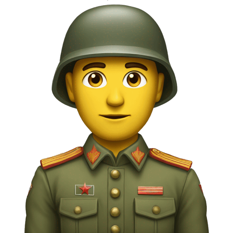 realistic ussr soldier serious with military takes emoji