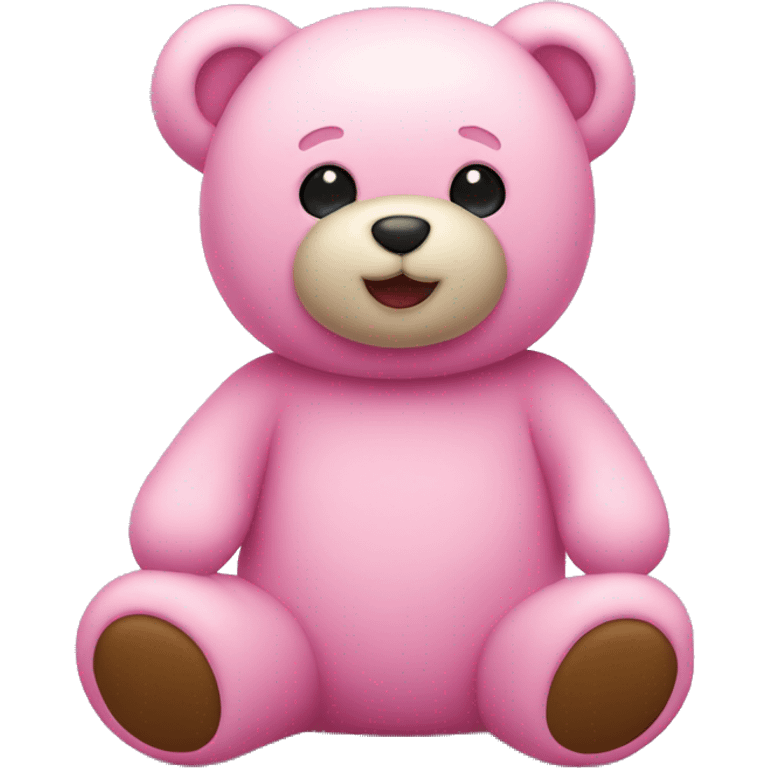 Light teddy bear with pink ྀི emoji