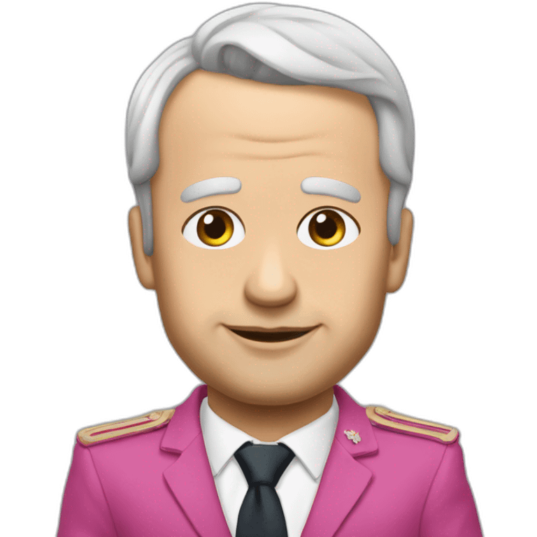 macron avec poutine aux cheveux roses emoji