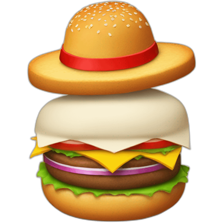 una hamburguesa con sombrero de navidad emoji