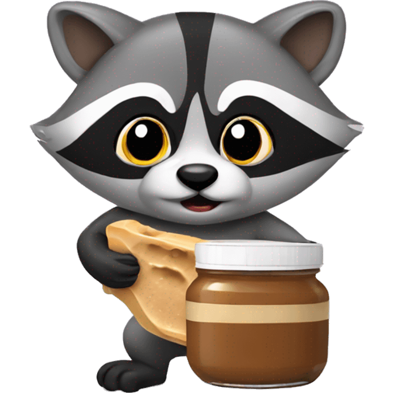 Raccoon with peanut butter emoji