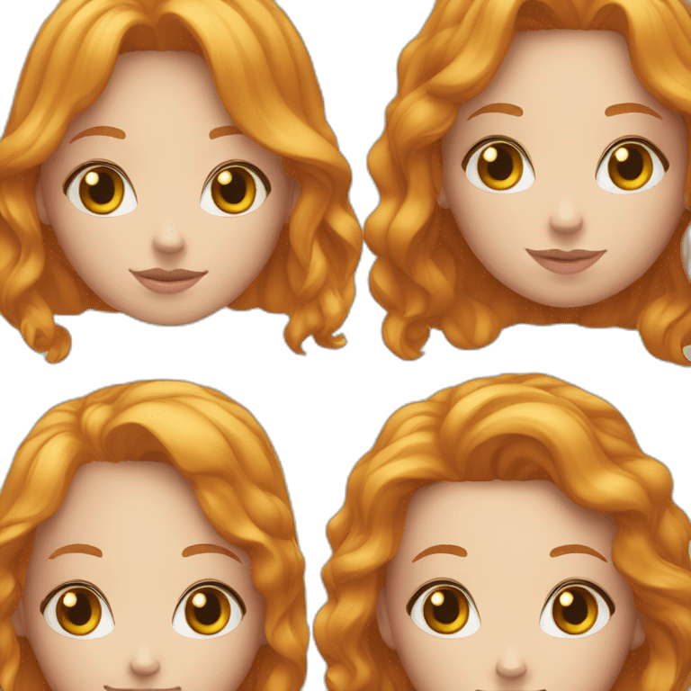 Ginger girl with brunette girl with blond girl emoji